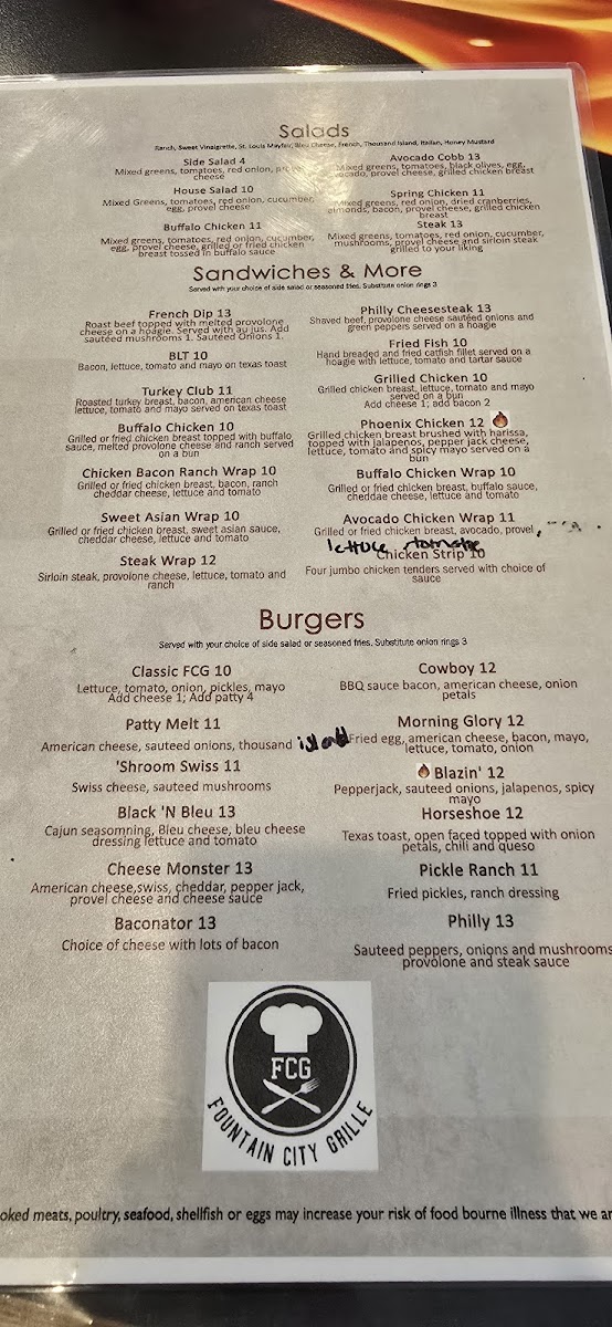Menu Fountain City Grille-2